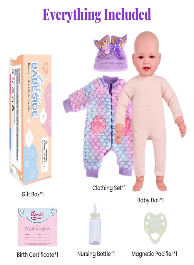 BABESIDE Mermaid Baby Doll Girl-17inch Realistic Soft Baby Dolls with Sparkling Mermaid Outfit & Accessories, Cute Mermaid Toys for 3+ Year Old Girls Gifts, Pretend Play, Collection - Image 5